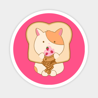 Kitty Eating Ice Cream Taiyaki Magnet